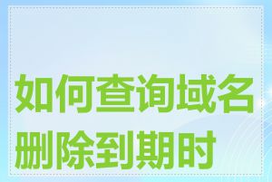 如何查询域名删除到期时间