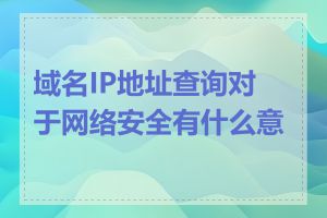 域名IP地址查询对于网络安全有什么意义