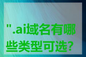".ai域名有哪些类型可选？"