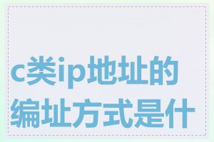 c类ip地址的编址方式是什么