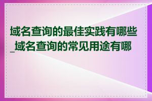 域名查询的最佳实践有哪些_域名查询的常见用途有哪些