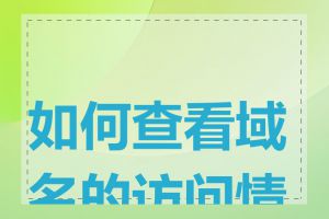 如何查看域名的访问情况