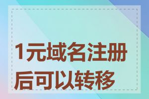 1元域名注册后可以转移吗