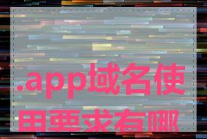 .app域名使用要求有哪些