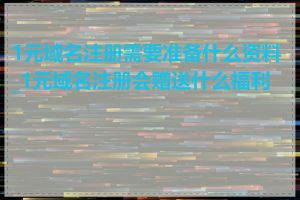 1元域名注册需要准备什么资料_1元域名注册会赠送什么福利吗
