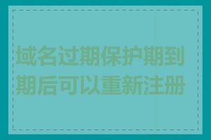 域名过期保护期到期后可以重新注册吗