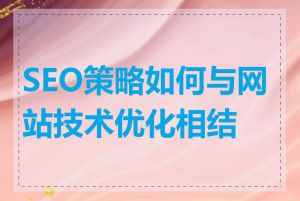 SEO策略如何与网站技术优化相结合