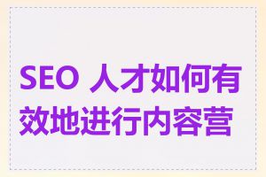 SEO 人才如何有效地进行内容营销