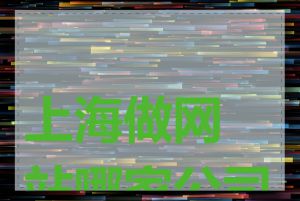 上海做网站哪家公司好
