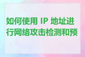 如何使用 IP 地址进行网络攻击检测和预防