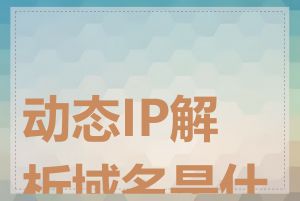 动态IP解析域名是什么