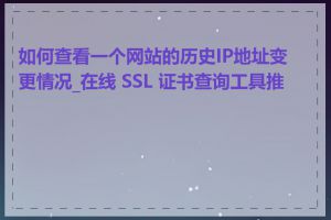 如何查看一个网站的历史IP地址变更情况_在线 SSL 证书查询工具推荐