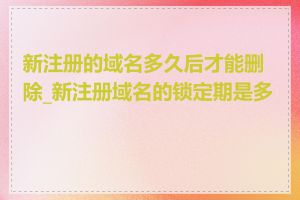 新注册的域名多久后才能删除_新注册域名的锁定期是多久