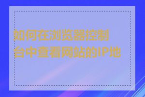 如何在浏览器控制台中查看网站的IP地址