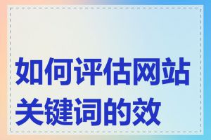如何评估网站关键词的效果