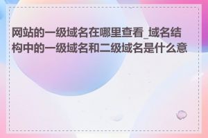 网站的一级域名在哪里查看_域名结构中的一级域名和二级域名是什么意思