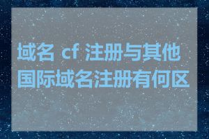 域名 cf 注册与其他国际域名注册有何区别