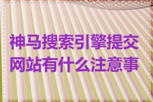 神马搜索引擎提交网站有什么注意事项