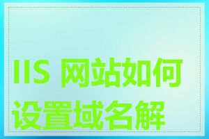 IIS 网站如何设置域名解析