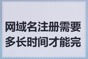 网域名注册需要多长时间才能完成