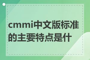 cmmi中文版标准的主要特点是什么
