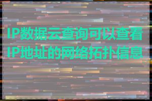 IP数据云查询可以查看IP地址的网络拓扑信息吗