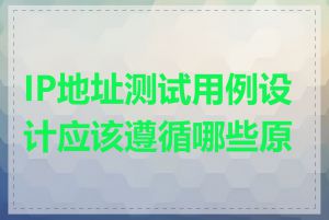 IP地址测试用例设计应该遵循哪些原则