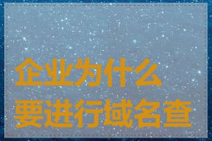 企业为什么要进行域名查询