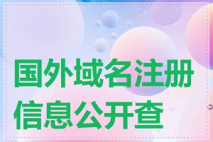 国外域名注册信息公开查询