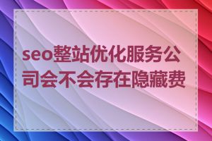 seo整站优化服务公司会不会存在隐藏费用