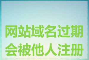 网站域名过期会被他人注册吗