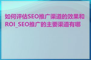 如何评估SEO推广渠道的效果和ROI_SEO推广的主要渠道有哪些