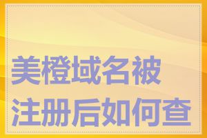 美橙域名被注册后如何查询
