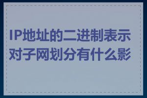 IP地址的二进制表示对子网划分有什么影响
