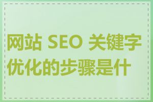 网站 SEO 关键字优化的步骤是什么