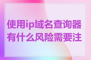 使用ip域名查询器有什么风险需要注意