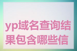 yp域名查询结果包含哪些信息