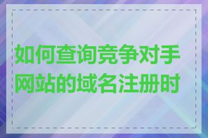 如何查询竞争对手网站的域名注册时间