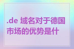 .de 域名对于德国市场的优势是什么