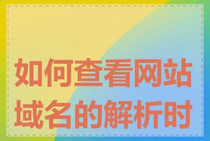 如何查看网站域名的解析时间
