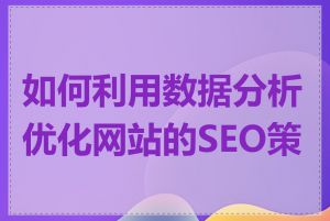 如何利用数据分析优化网站的SEO策略