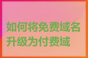 如何将免费域名升级为付费域名