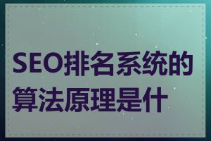 SEO排名系统的算法原理是什么