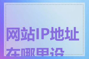网站IP地址在哪里设置
