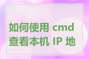 如何使用 cmd 查看本机 IP 地址