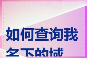 如何查询我名下的域名