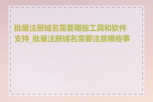 批量注册域名需要哪些工具和软件支持_批量注册域名需要注意哪些事项