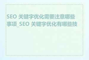 SEO 关键字优化需要注意哪些事项_SEO 关键字优化有哪些技巧