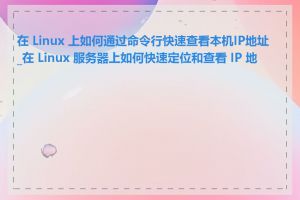 在 Linux 上如何通过命令行快速查看本机IP地址_在 Linux 服务器上如何快速定位和查看 IP 地址