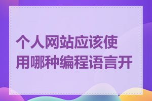 个人网站应该使用哪种编程语言开发